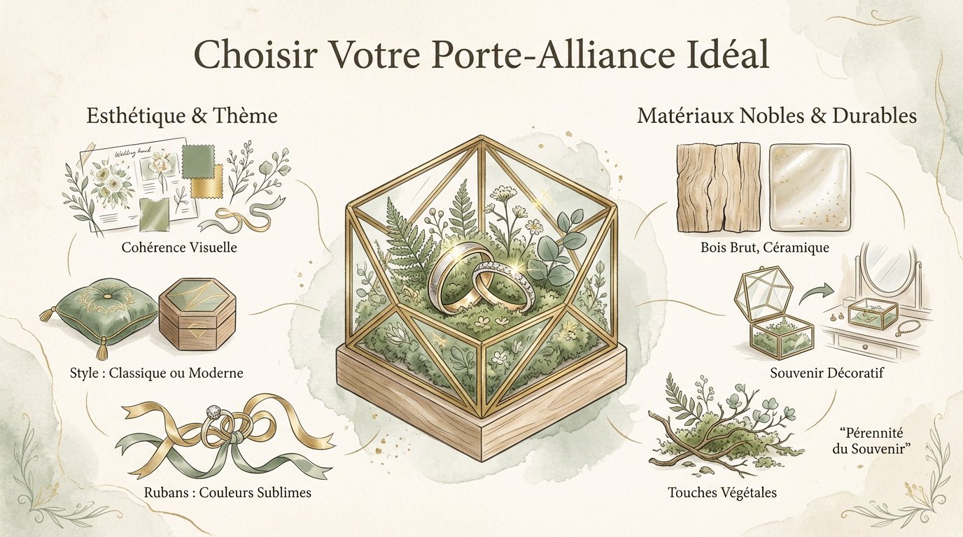 Porte alliance pour mariage en bois et design géométrique
