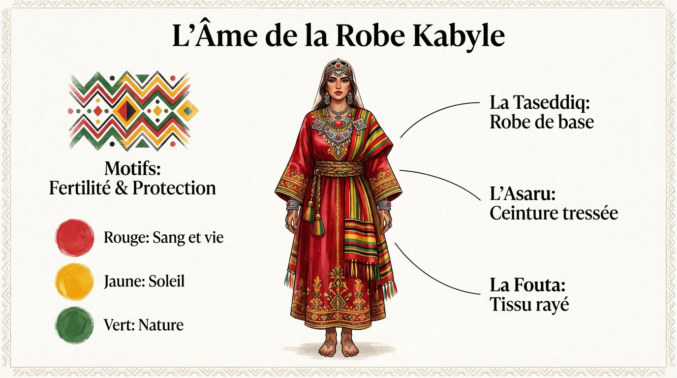 Détails de la robe kabyle mariage