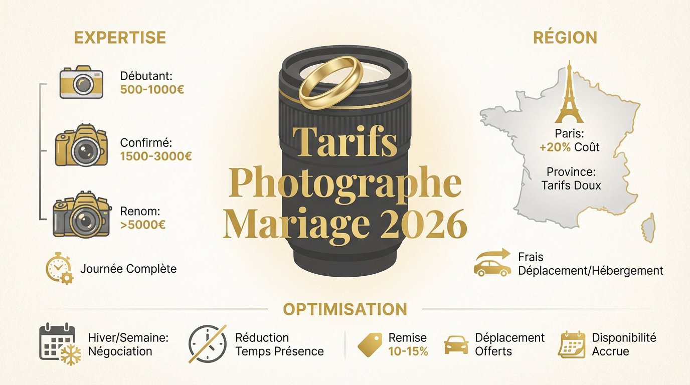 Tarifs photographe mariage 2026